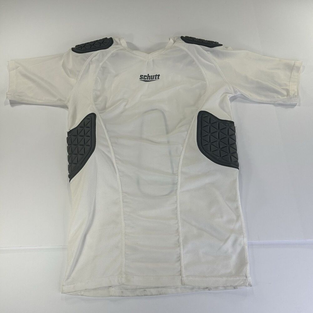 Men’s Size XL Schutt Padded Football Compression Shirt White Gray NEW